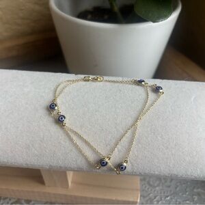18K Real Gold Evil Eye Bracelet